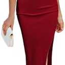Pink Queen Women's Dresses Crew Neck Sleeveless Cutout Side Slit Bodycon Midi Party Dress, M