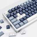 YMKPVR KBDiy Fishing PBT Double Shot Blue Keycap Set,174 Keys Retro Custom Key Cap Keycaps 60 Percent Cherry Profile Keycaps for 61/64/68/84/87/100/104/108 Mechanical Keyboard