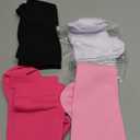 4 Pairs Kids Compression Socks 15-20 mmHg Knee Length Compression Stockings Travel Socks for Kids Childrens (Solid Style, Black, White, Pink, Rose Red)