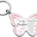 5 x Butterfly Keychain Easter Gifts for Easter Basket Stuffers College Girls 16-18 Dorm Room Essentials for Girls Sweet 16 Cute Inspirational Keychain Birthday Gifts for College Daughter Teen Girl 16-18