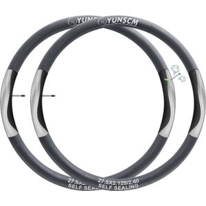 2-PCS 27.5" Self Sealing Bike Tubes 27.5x2.125/2.4 Presta Valve 48mm Removable Valve, Super Automatic Repair Puncture Resistant Tubes Compatible with 27.5x2.125/2.20/2.25/2.35/2.40 Bike Tire Tubes