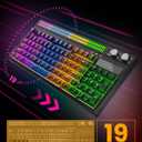 SABLUTE Quiet Wired Gaming Keyboard, 94-Key RGB Keyboard with Sound-Reactive Light Bar, Volume Control Knob, Anti-Ghosting, Compact Keyboard with Numpad for PC, for PS5, for Xbox, Black