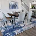 RELEANY Washable Area Rugs 7'x9' Non-Slip Modern Abstract Soft for Living Room Entryway Bedroom Nursery, Print Pattern, Blue Grey Navy Gray