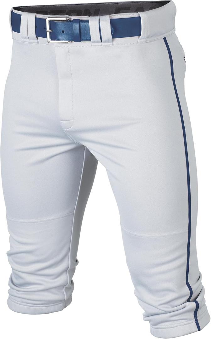 EASTON RIVAL+ KNICKER Piped Baseball Pant, White/ Navy, Youth, Large
