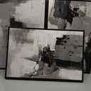 Large Framed Canvas Wall Art, Retro Grey Graffiti Pictures, 16"x24"x3, 16" X 24" X 3pcs Framed