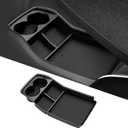 Autorder Lower Center Console Organizer for 2024-2026 Kia EV9 Accessories Bottom Center Console Insert Tray with Cup Holder Storage Box