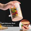 Set of 4 Clear Glass Jars with Airtight Bamboo Lids & Spoons 20 oz, Food Storage Containers for Sugar and Flour, Dry Goods, Bath Salts