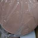 IBUYKE Velvet Round Footrest Ottoman, Makeup Vanity Stool Side Table, Velvet Dressing Table Seat, Pouf Couch Stool, Golden Steel Legs, Pink LG-30P (without storage)