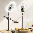UBeesize 12" Desk Ring Light with Stand and Phone Holder, Overhead Phone Mount for Video Recording, Zoom Meeting, Live Streaming, Tiktok, YouTubeCompatible with iPhone, Android, Cameras