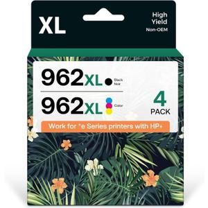 962XL Ink Cartridges Replacement for HP 962 Ink Compatible with HP OfficeJet Pro 9015 9020 9012 9010 9018 9025 9019 Printers for Home and Office(4 Pack)
