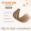 6PCS Clip in Hair Extensions Real Human Hair Short Clip in Extensions for Women Short Straight Hairpieces to Add Volume and Highlights 12 Inch Medium Brown & Dark Blonde