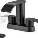Ultimate Unicorn Bathroom Faucet for Sink Oil Rubbed Bronze, 4 Inch Bathroom Sink Faucet for 3 Hole or 2 Hole, 2 Handle Waterfall Faucets with Pop up Drain, Center set Faucets for RV Counter