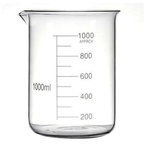 1000ml Beaker, Low Form Griffin, Boro. 3.3 Glass, Double Scale, Graduated, (Single) (1L)