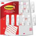 Command Medium Utility Hooks, 9 Wall Hook and 12 Strips, Damage-Free Hanging with Adhesive, No Tools Great for Hanging, Organization and Storage, Holds up to 3 lb