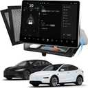 Hidden Under Screen Storage Box for Tesla Model Y(2025-2026) & Model 3 (2024-2026) – Openable Center Console Organizer with Anti-Slip Pad, Tesla Accessories