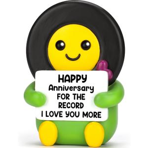 Anniversary Her Him Gifts for Boyfriend Girlfriend Husband Wife Music Lover For the Record Card Figurine Decor 1 2 5 10 25 50 Years Anniversary Couple Gifts for BF Women Men Valentine's Day Christmas