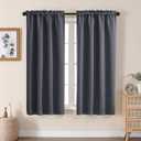 Aiyufeng Grey Blackout Curtains for Bedroom 63 Inch Length 2 Panels Set, Solid Thermal Insulated Energy Saving Rod Pocket Window Treatment Curtains Blackout Drapes, W40 x L63 Inch, Grey (Charcoal)