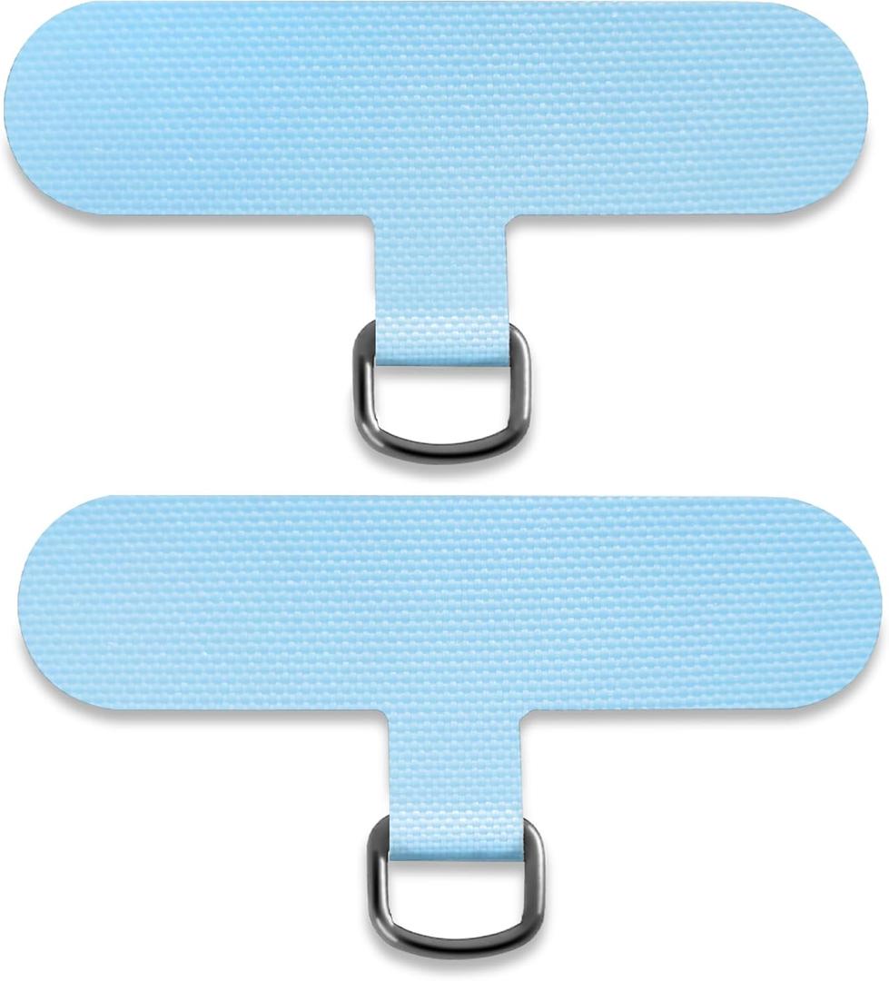 5 x TACOMEGE Phone Tether Tab for iPhone, Cell Phone Lanyard Patch, Phone Strap Replacement Part for All Full Phone Cases (Light Blue)