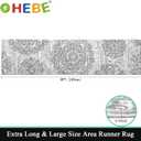 HEBE Hallway Runner Rug 2'x8' Washable Vintage Distressed Area Rugs Non Slip Laundry Rug Runner Boho Floor Carpet Runners for Hallways Entryway Laundry Room Kitchen Bathroom,Grey