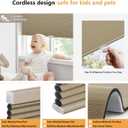 LazBlinds Cordless Cellular Shades, Blackout Privacy Honeycomb Shades for Home, Thermal Insulation Noise Reduction Blinds for Windows, 29'' W x 64'' H, Taupe