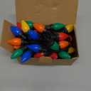 RECESKY C7 Bulbs Christmas String Lights with Remote - 50 LED 26ft Battery String Lights - Fairy Christmas Lighting for Outdoor Yard Wreath House Party Xmas Tree Christmas Decorations - Multi Color