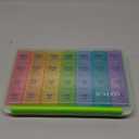 Sukuos Large Weekly Pill Organizer 7 Day (4 Times a Day), Moisture-Resistant Daily Pill Box Medicine Cases for Vitamin/Fish Oil/Supplements - Rainbow Colors