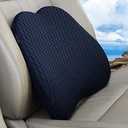 3 Pcs Memory Foam car Lumbar Support Pillow - Memory Foam Back Cushion - Used for car Seats, Office Chairs, recliners, Sofas, etc. (Beige and Black)