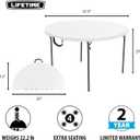 LIFETIME Light Commercial Fold-in-Half Round Table, 4-Foot