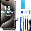 FHD LCD for iPhone 15 Pro Max Screen Replacement A2849 for iPhone 15 Pro Max Display A3105 A3106 A3108 Screen Digitizer 3D Touch Assembly Repair Part Kit with Tools