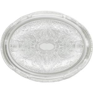 Winco CMT-1014 0.5mm Oval Tray, 14-Inch by 10-Inch, Chrome,Medium