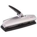 Swingline 3 Hole Punch, 20 Sheet Capacity Three Hole Puncher 3 Ring, Adjustable 2-7 Hole Paper Punch, LightTouch Low Effort, Black & Silver (74030)