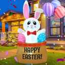 HZGDEJTG4FT Egg Basket Bunny Easter Inflatable Outdoor Decoration, with Built-in LED Light, Suitable for Gardens, Patios, Outdoors, Lawns, and Parties.