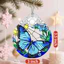 Stained Glass Ornament, Christmas Ornament, Hanging Ornaments for Home Decor & Christmas Tree Ornaments Exquisite Holiday Decor, Xmas Gifts & Holiday Present - Butterfly