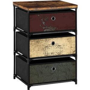 VASICAR Nightstand with 3 Drawers, Clothes Storage Organizer, Small Fabric Dresser for Bedroom, Closet, Entryway, Hallway, Nursery, Dorm