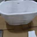 WOODBRIDGE 48" Acrylic Freestanding Bathtub Contemporary Soaking Tub, White Acrylic(Brushed Golden Drain/Overflow),BTA1703-BG-Drain&O