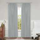 Grey Pinch Pleated Full Blackout Curtain for Bedroom Luxury Silk Pleated Noise Reducing Window Treatment Panels Thermal Insulated Drapes with 9 Hooks (Ring not Include), Weathered Gray, 40"x84"x2