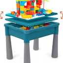 BEAURE 5-in-1 Multi Activity Sand Water Play Table, Double-Sided Kids Activity Table with Storage, 105pcs Marble Run Building Blocks Sensory Table for Kids Toddler Boys Girls