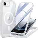 Miracase Magnetic for iPhone 16e Case Full-Body Phone with Built-in Glass Screen Protector, [Compatible with MagSafe] Military Drop Proof 16E Cover Bumper 6.1 inch, Matte Clear