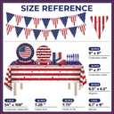 128pcs 4th of July Independence Day Party Supplies Set,Patriotic Theme Kit for Independence & Election Day Decorations,Includes Plates, Napkins, Forks,Knifves,Banner, Tablecloth Serve 25