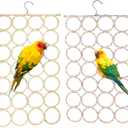 2 Packs Parrot Swing Hanging Toys, Bird Climbing Rope Net Ladders Small Medium Pet Activity Toy Suitable for Parakeet,Cockatiel,Cockatoo,Conure,Mini Macaw（Random Color ） (Style-1)
