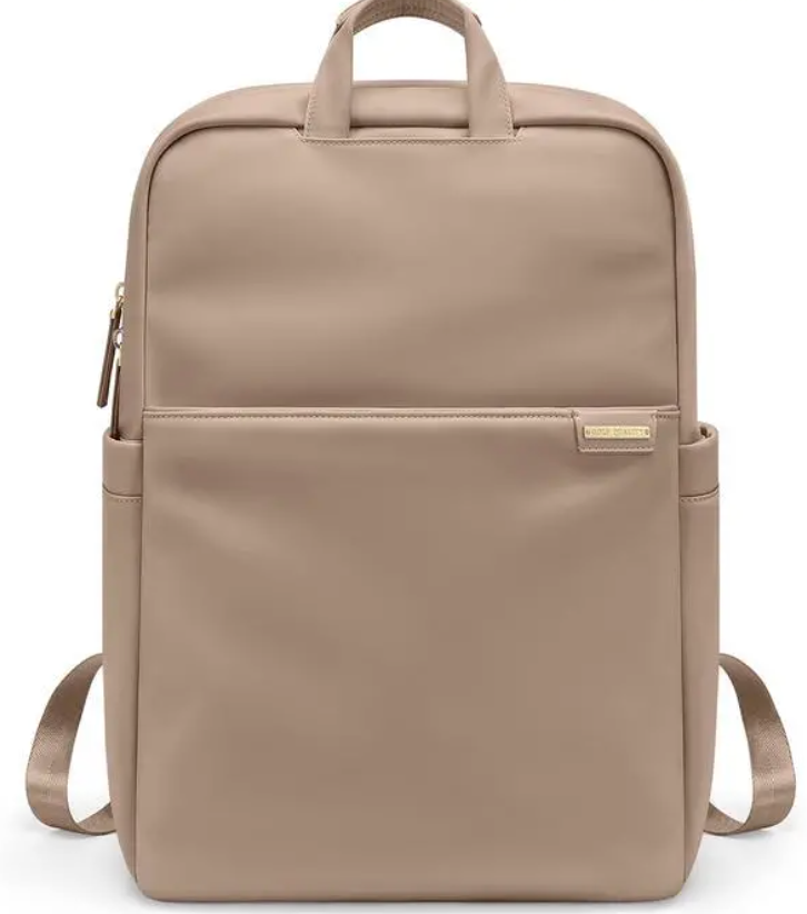 Slim Laptop Backpack for Women, Lightweight Business Backpack for Women Computer Bag Purse for Commuting, Fit 16 Inch,Champagne Brown