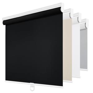 ChrisDowa Blackout Roller Shades Pull Down, Cordless Window Blinds for Home | 72" W x 72" H, Black, Thermal Insulated, UV Protection, Room Darkening, Black Out Door Blinds for Indoor Windows & Office