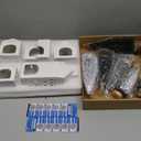 Christmas Decorations Indoor - Christmas Village Sets of 5 Ceramic Houses with LED Lights Remote and 9 Trees - Winter Rustic Farmhouse Home Holiday Xmas Decor for Mantel Tabletop Room