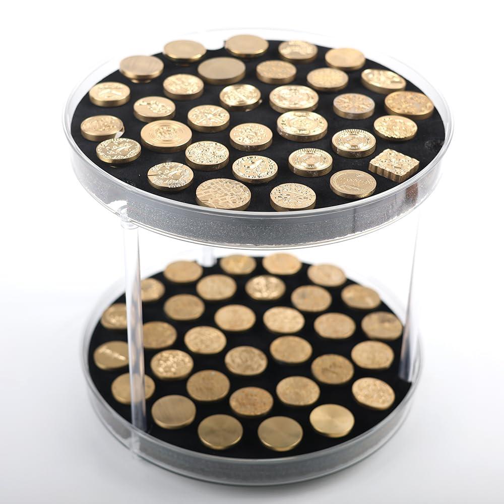 64-Slot Wax Seal Stamp Storage Case Waterproof Dustproof Great Tool for Organizing Sealing Wax Stamp Heads(Style 4)