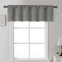 Gwine Light Grey Valance for Windows, Small Blackout Valance Kitchen Curtains for Bathroom Basement, Modern Rod Pocket Thermal Insulated Window Treatment, 60" Wx14 L, 1 Piece