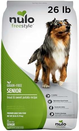 Nulo Freestyle All Breed Senior Dry Dog Food, Premium Grain-Free Dog Kibble with Healthy Digestive Aid BC30 Probiotic and Chondroitin Sulfate for Hip & Joint Support 25 Pound (Pack of 1)