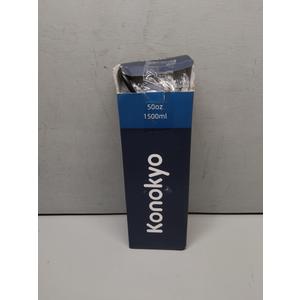 Insulated Water Bottle with Handle and Strap,Vacuum Travel Tumbler with Cup Lid,Thermo Coffee Cup for Hot Cold Drinks 50 OZ,Black