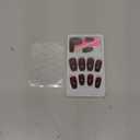 Burgundy Red Short Coffin Press on Nails Medium Coffin Nails Press ons, Dark Red Glue on Short Fake Nails for Women Ballerina Acrylic False Nail Handmade Medium Square Gel Nails