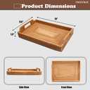 Large Rattan Tray, YACEYACE Hand-Woven Rattan Trays with Handles Bulk, Large Serving Tray for Home, Party, Ottoman, Coffee Table, 17" H x 11.5" L x 2" W