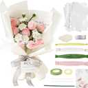 Aodes 128 Pieces Pipe Cleaners Craft Supplies for Wedding Gift, DIY Chenille Stems Strawberry Bouquet Kit with Step-by-Step Video Tutorials for Holiday Decoration